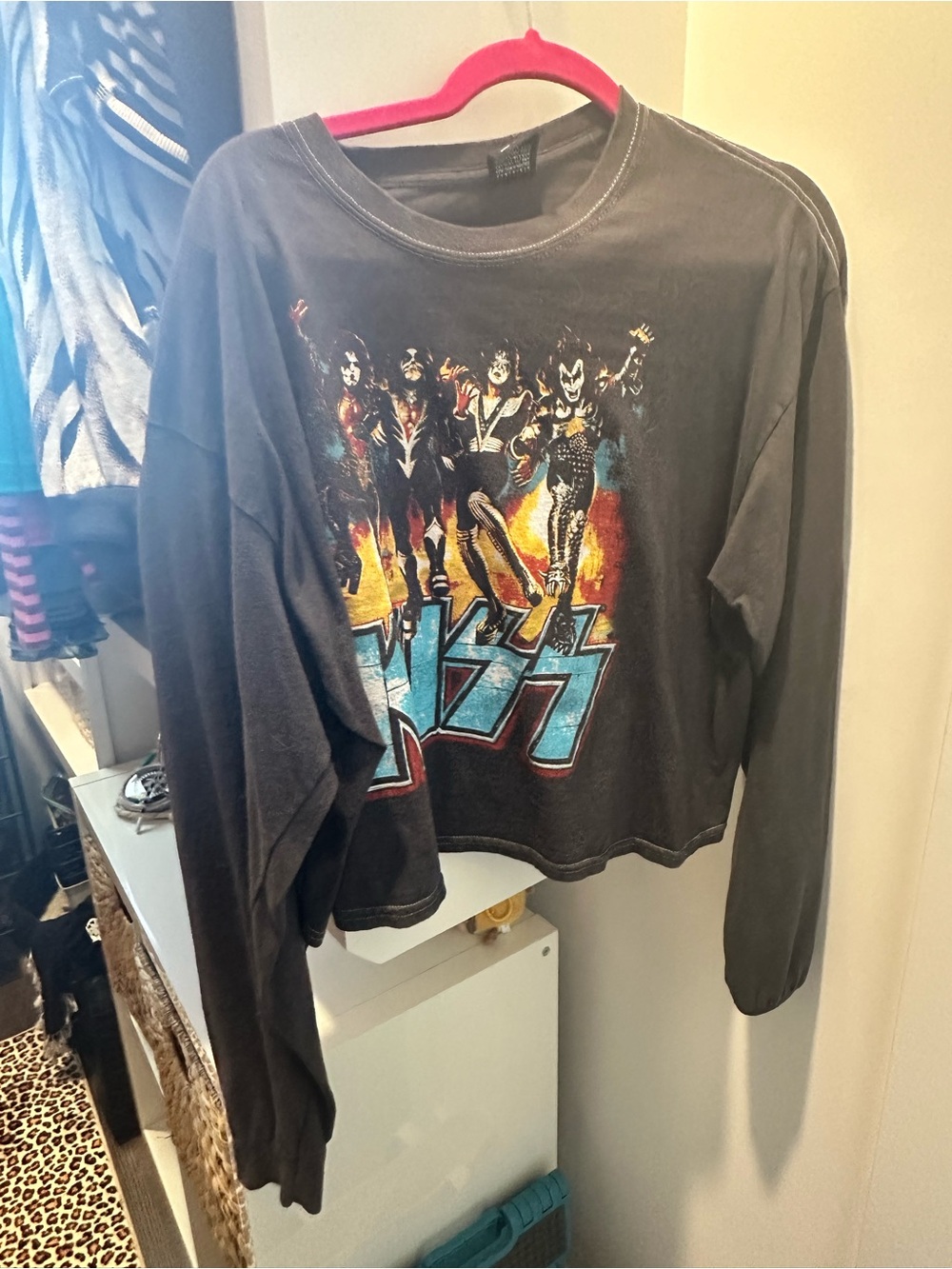 KISS Long Sleeve Cropped Graphic Tee